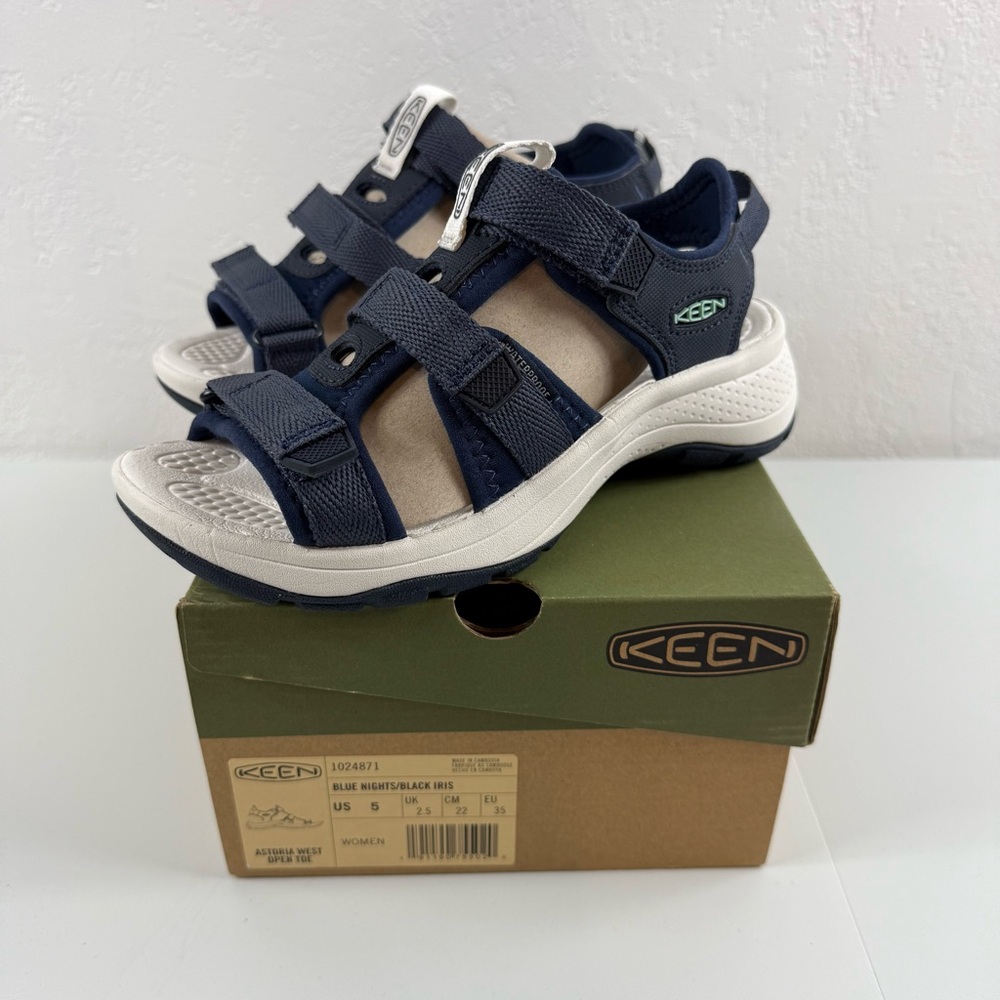 Keen Astoria West Open Toe Sandals Women’s Size 5 Blue Nights/Black Iris 1024871